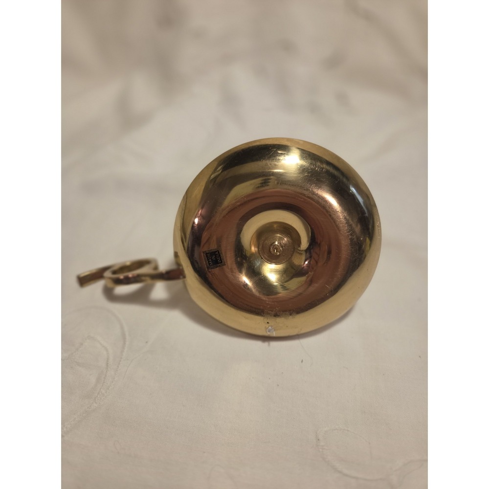 Vintage Brass Candle Holder With Unique Finger Loop - Picture 2 of 3
